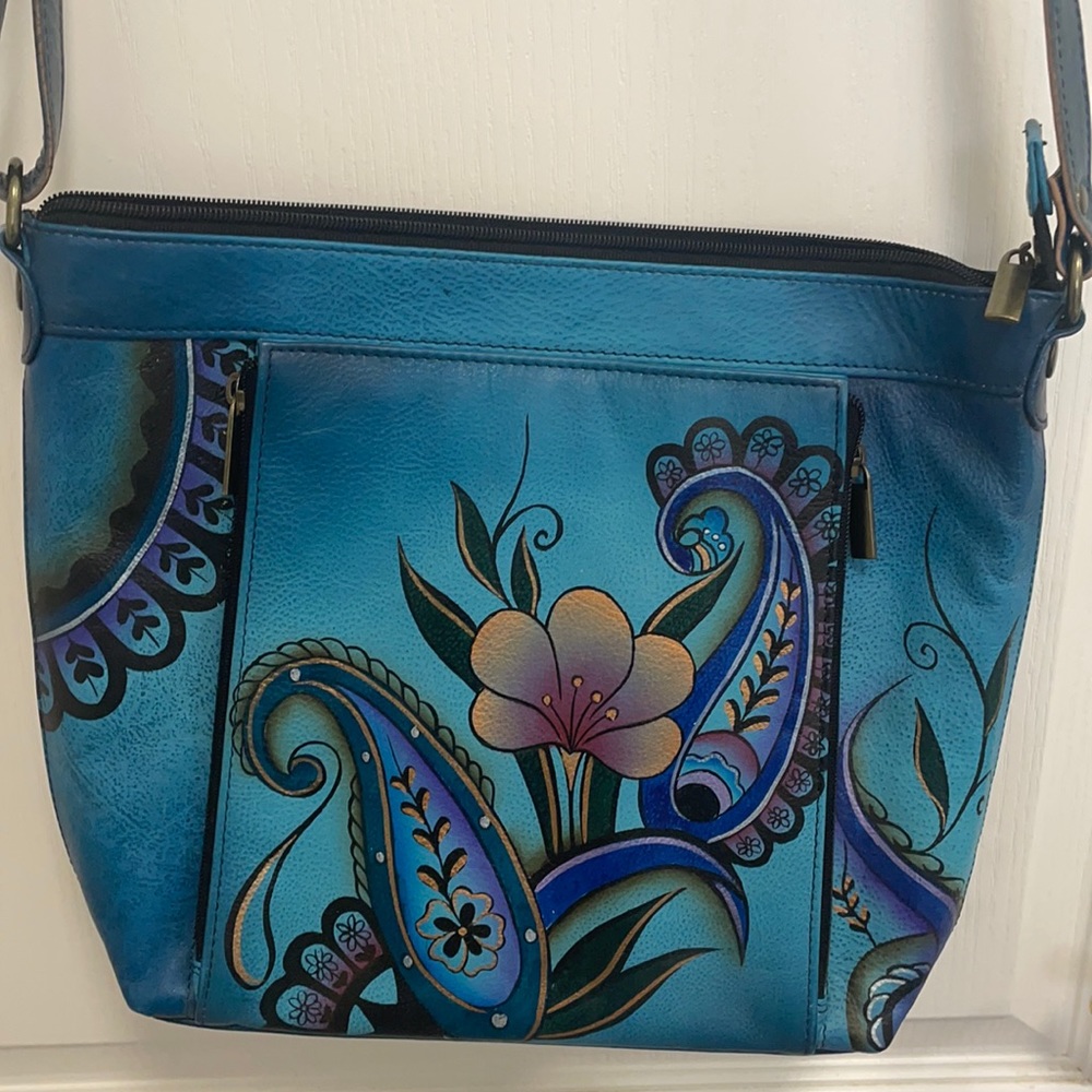 Anna by Anuschuka Crossbody painted leather bag